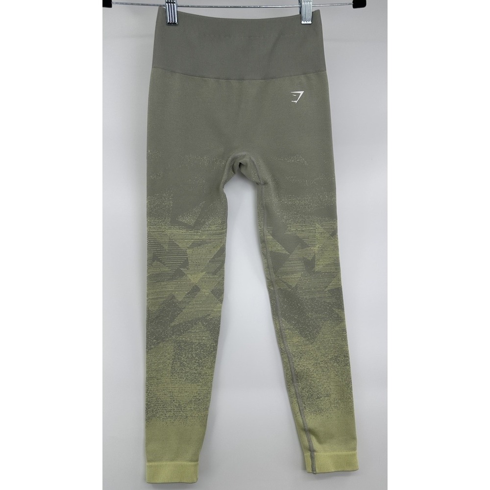 Gymshark Adapt Ombre Seamless Leggings Women's Size XS Green‎ Yellow Workout Gym